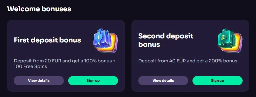 Current WinSpirit welcome bonus card displayed for an AUD account